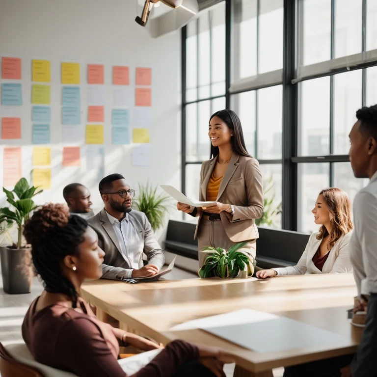 Coach leitet Gruppendiskussion